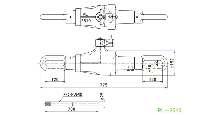 PL型機(jī)械牽引用千斤頂結(jié)構(gòu)尺寸圖片