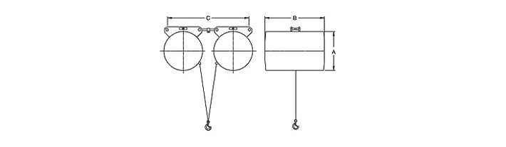 DONGSUNG并聯(lián)式氣動平衡器結構尺寸圖