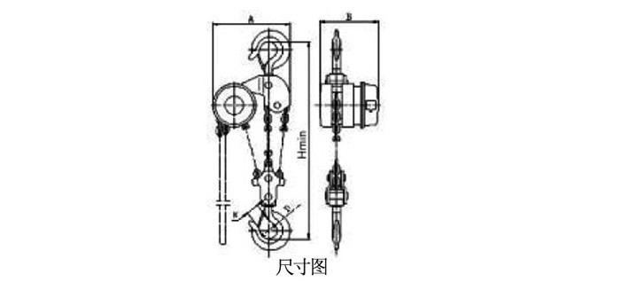 慢速電動環(huán)鏈提升機(jī)結(jié)構(gòu)尺寸圖片