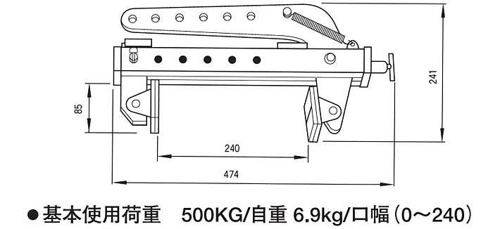 三木CU-AM混凝土制品夾鉗結(jié)構(gòu)尺寸圖片