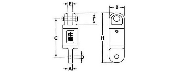 UU型萬向起重接頭尺寸圖片