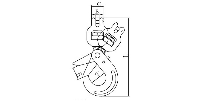 帶軸承羊角旋轉(zhuǎn)自鎖鉤結(jié)構(gòu)尺寸圖片