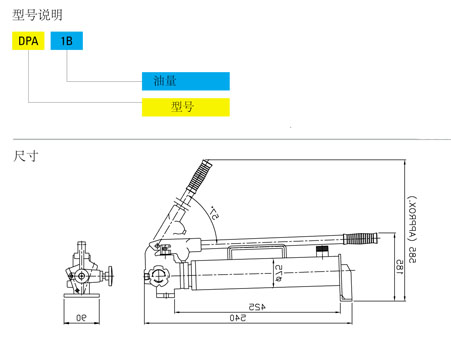 DPA型鋁合金手動(dòng)液壓泵尺寸