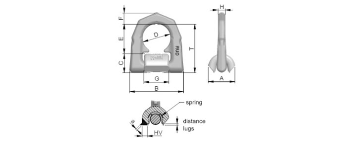 VLBS-U-LT型路德吊環(huán)尺寸圖