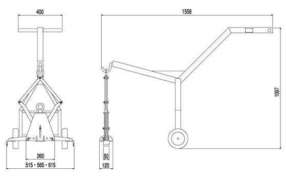 CU-X-T型三木混凝土夾具尺寸圖